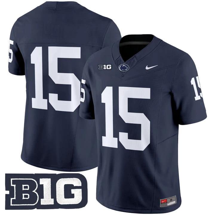 Drew Allar Jersey #15 No Name Penn State Nittany Lions 2025 Stitched Navy by My Store NCAA Football Jerseys