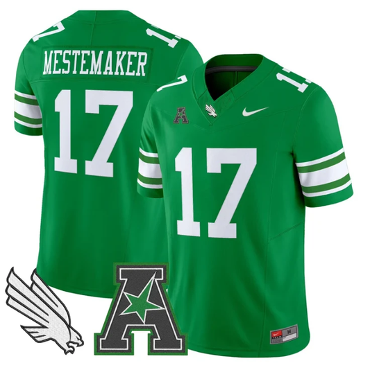 Drew Mestemaker Jersey #17 North Texas Mean Green 2025 Vapor Stitched Green by My Store NCAA Football Jerseys