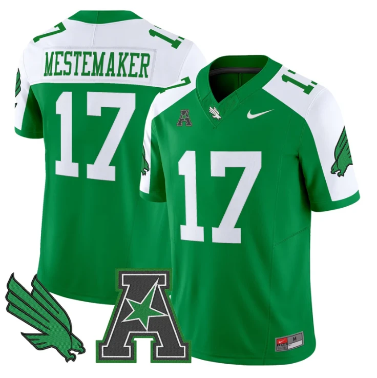Drew Mestemaker Jersey #17 North Texas Mean Green 2025 Vapor Stitched Green Alter by My Store NCAA Football Jerseys