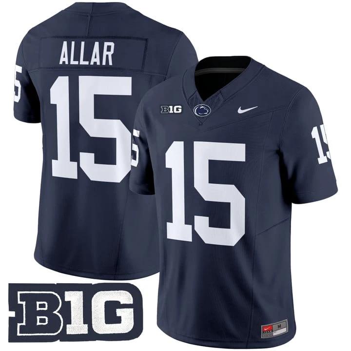 Drew Allar Jersey #15 Penn State Vapor Limited 2025 Stitched Navy by My Store