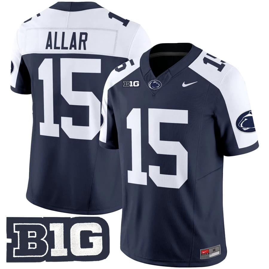 Drew Allar Jersey #15 Penn State Vapor Limited 2025 Stitched Navy Alternate by My Store