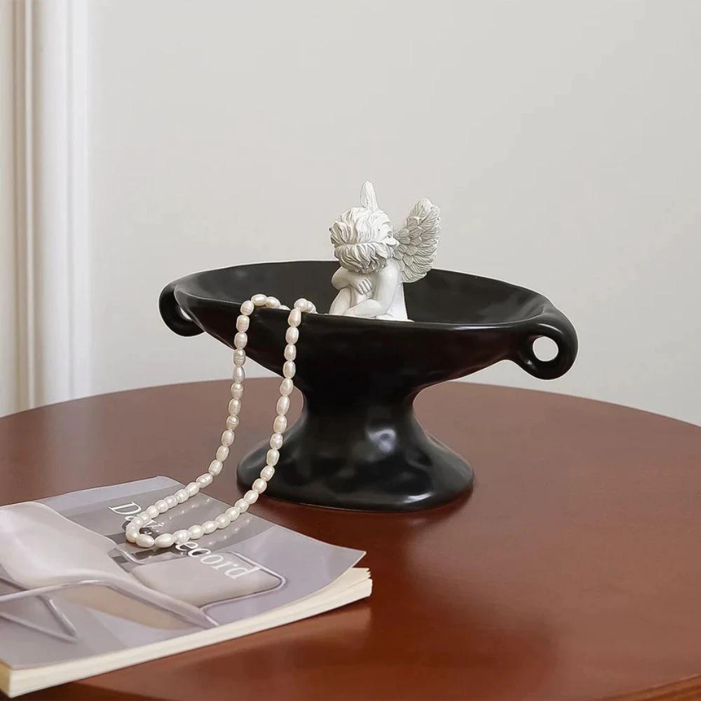 Dual-Ear Ceramic Oval Organizer by Casa & Beyond