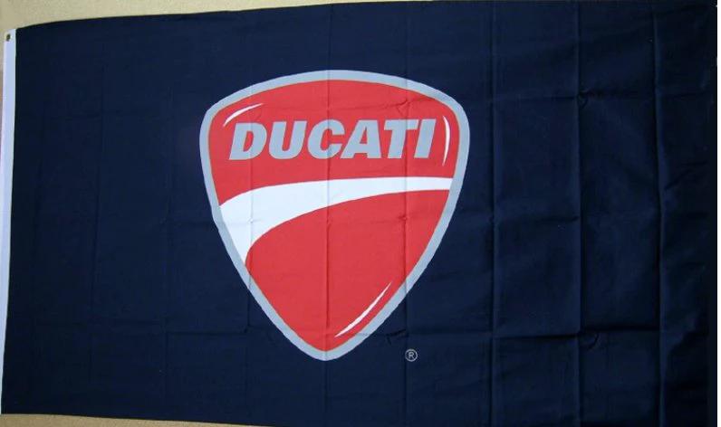 Ducati Black Logo Flag 3X5 Ft Polyester Banner USA 90x150cm by flagsjustdoit