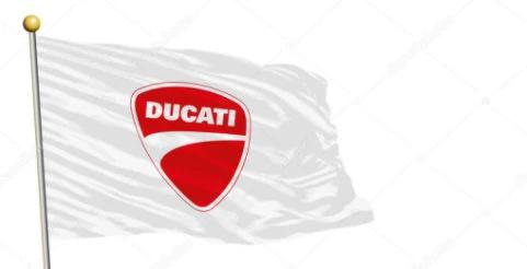 Ducati White Flag 3X5 Ft Polyester Banner USA 90x150cm by flagsjustdoit