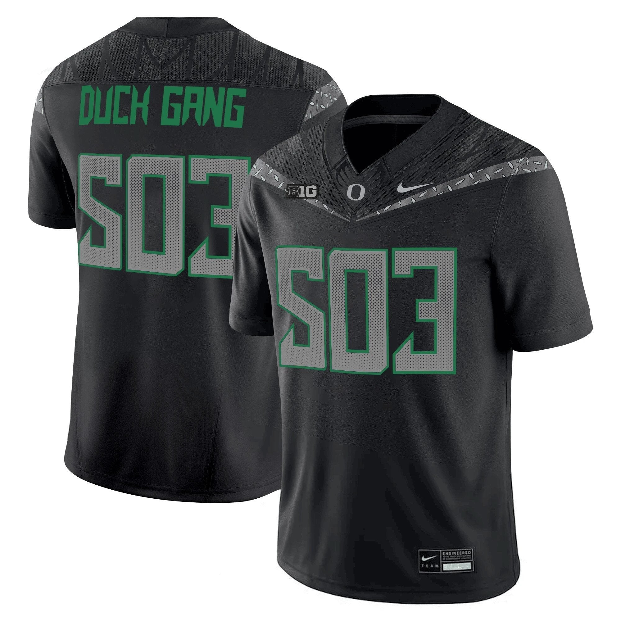 Duck Gang Jersey #503 Oregon Ducks 2025 Vapor Limited V2 Stitched Black by My Store