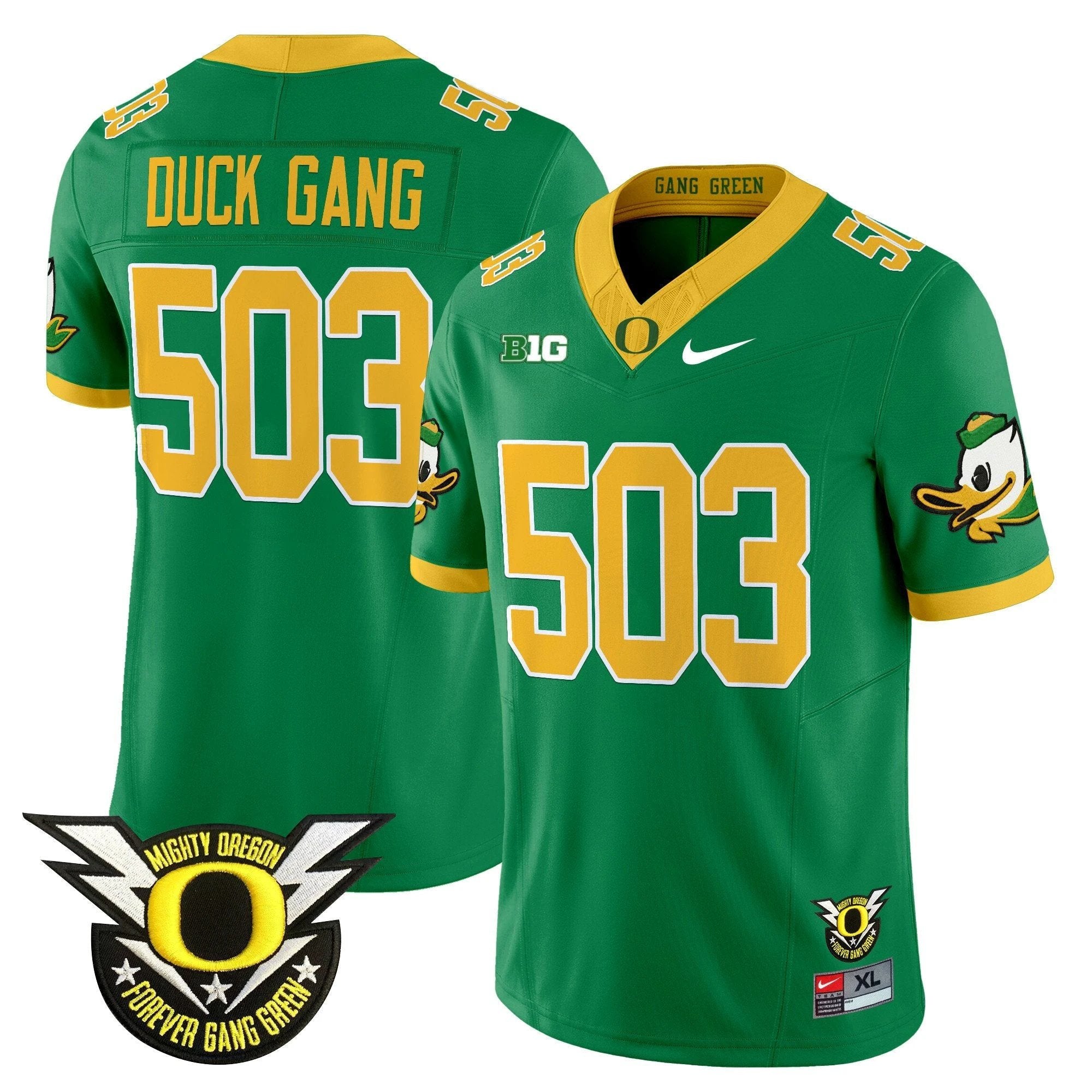 Duck Gang Jersey #503 Oregon Ducks 2025 Vapor Limited V2 Stitched Green by NCAA Football Jersey