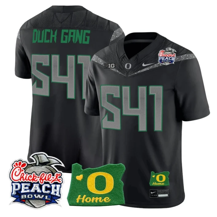Duck Gang Jersey #541 Oregon Ducks 2026 Peach Bowl Oregon State Stitched Black by My Store NCAA Football Jerseys