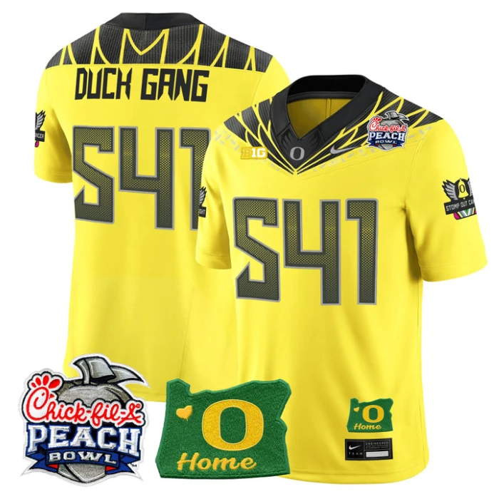 Duck Gang Jersey #541 Oregon Ducks 2026 Peach Bowl Oregon State Stitched Yellow by My Store NCAA Football Jerseys