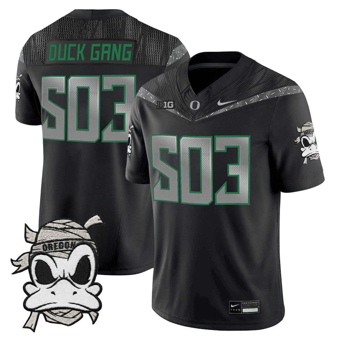 Duck Gang Jersey #503 Oregon Ducks 2025 Mummy Duck Vapor Limited Stitched by My Store NCAA Football Jerseys
