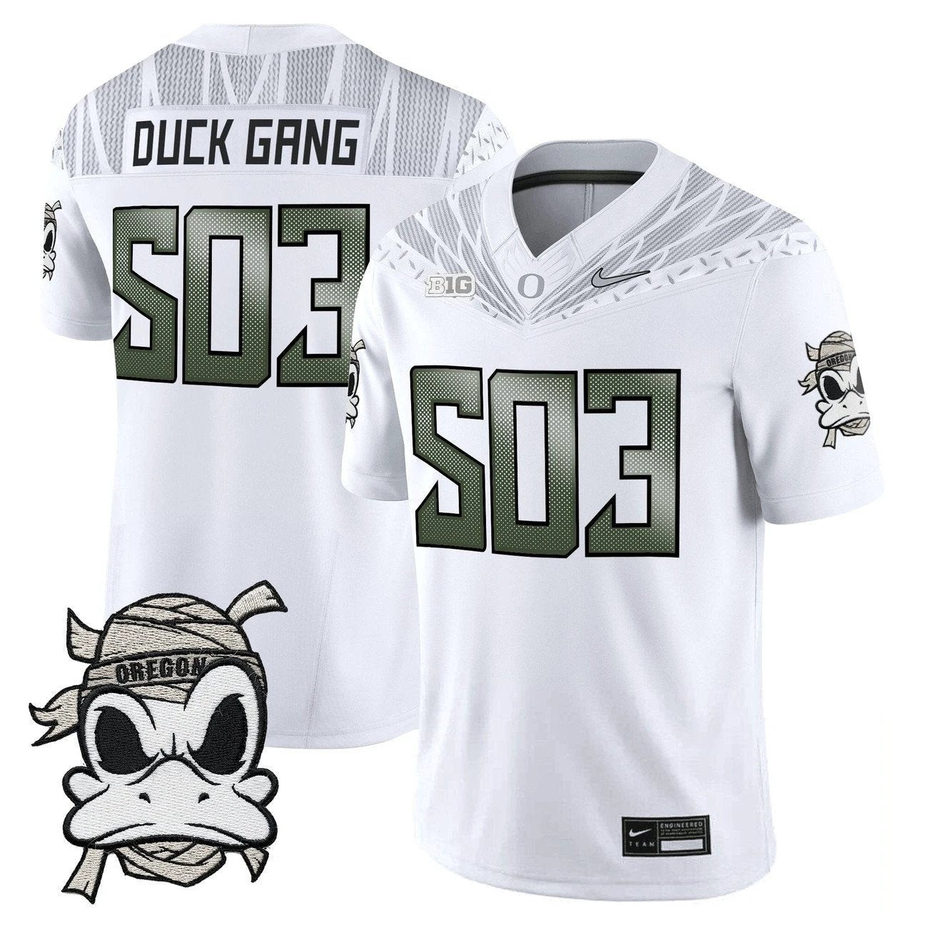 Duck Gang Jersey #503 Oregon Ducks 2025 Mummy Duck Vapor Limited Stitched by My Store NCAA Football Jerseys