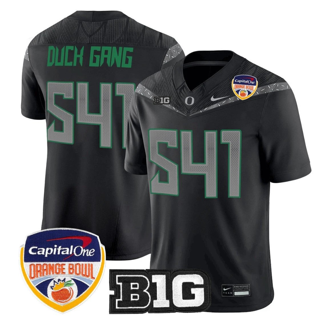 Duck Gang Jersey #541 Oregon Ducks 2026 Orange Bowl Patch Vapor Stitched by My Store NCAA Football Jerseys