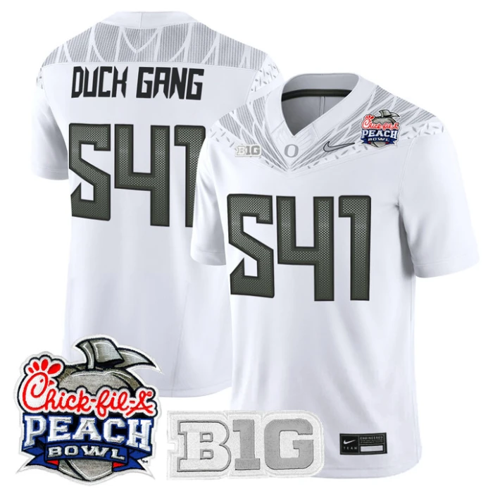 Duck Gang Jersey #541 Oregon Ducks 2026 Peach Bowl Patch Stitched by My Store NCAA Football Jerseys