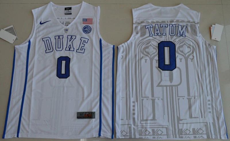 Duke Blue Devils #0 Jayson Tatum Basketball NCAA Basketball Jersey White by My store basketball