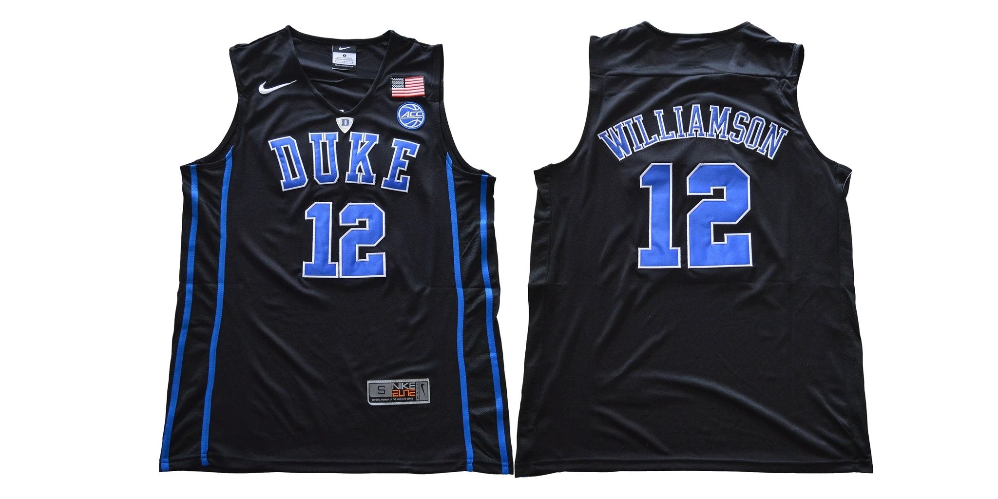 Duke Blue Devils #12 Williamson Basketball NCAA Basketball Jersey Black by My store basketball
