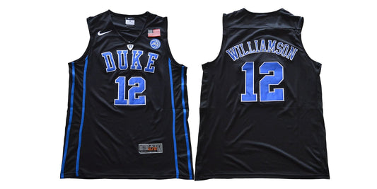 Duke Blue Devils #12 Williamson Basketball NCAA Basketball Jersey Black by My store basketball