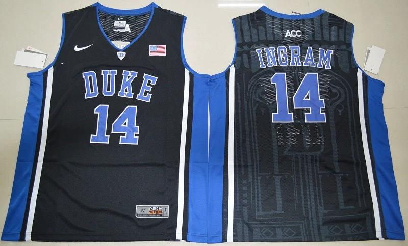 Duke Blue Devils #14 Brandon Ingram Basketball NCAA Basketball Jersey Black Elite by My store basketball