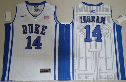 Duke Blue Devils #14 Brandon Ingram Basketball NCAA Basketball Jersey White Elite by My store basketball