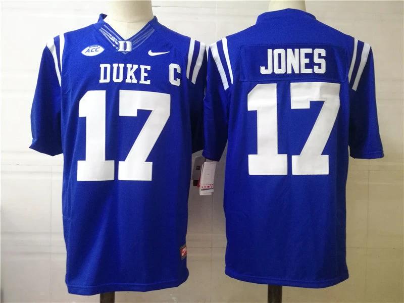 Duke Blue Devils #17 JONES College Football Jersey Blue by My Store