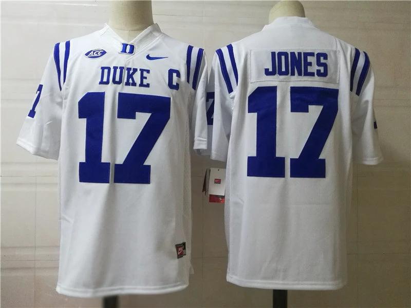 Duke Blue Devils #17 JONES College Football Jersey White by My Store