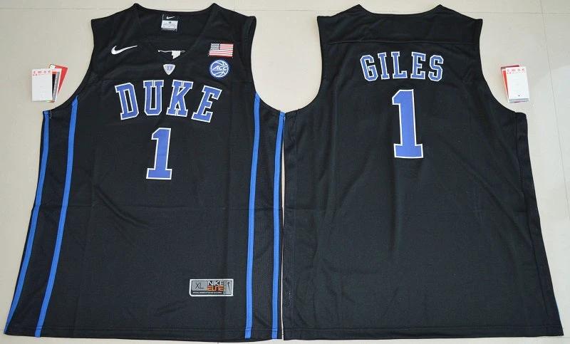 Duke Blue Devils #1 Harry Giles Basketball NCAA Basketball Jersey Black by My store basketball