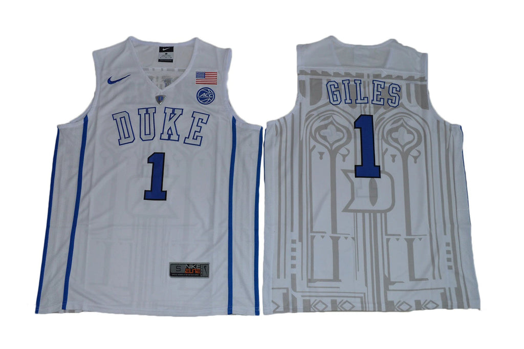 Duke Blue Devils #1 Harry Giles Basketball NCAA Basketball Jersey White by My store basketball