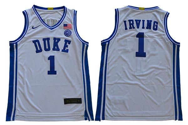 Duke Blue Devils #1 Irving Basketball NCAA Basketball Jersey White by My store basketball