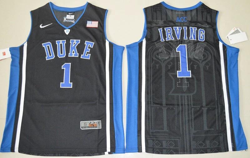 Duke Blue Devils #1 Kyrie Irving Basketball NCAA Basketball Jersey Black Elite by My store basketball