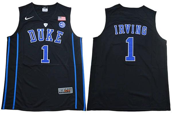 Duke Blue Devils #1 Kyrie Irving Basketball NCAA Basketball Jersey Black V-neck by My store basketball