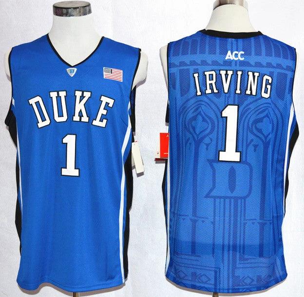 Duke Blue Devils #1 Kyrie Irving Basketball NCAA Basketball Jersey Blue by My store basketball