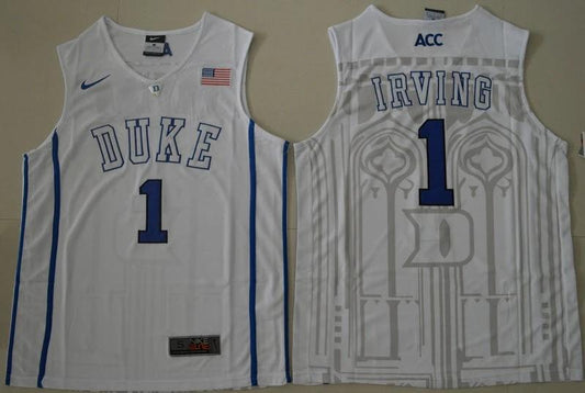 Duke Blue Devils #1 Kyrie Irving Basketball NCAA Basketball Jersey White V-neck by My store basketball