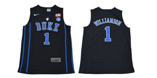 Duke Blue Devils #1 Williamson Basketball NCAA Basketball Jersey Black by My store basketball