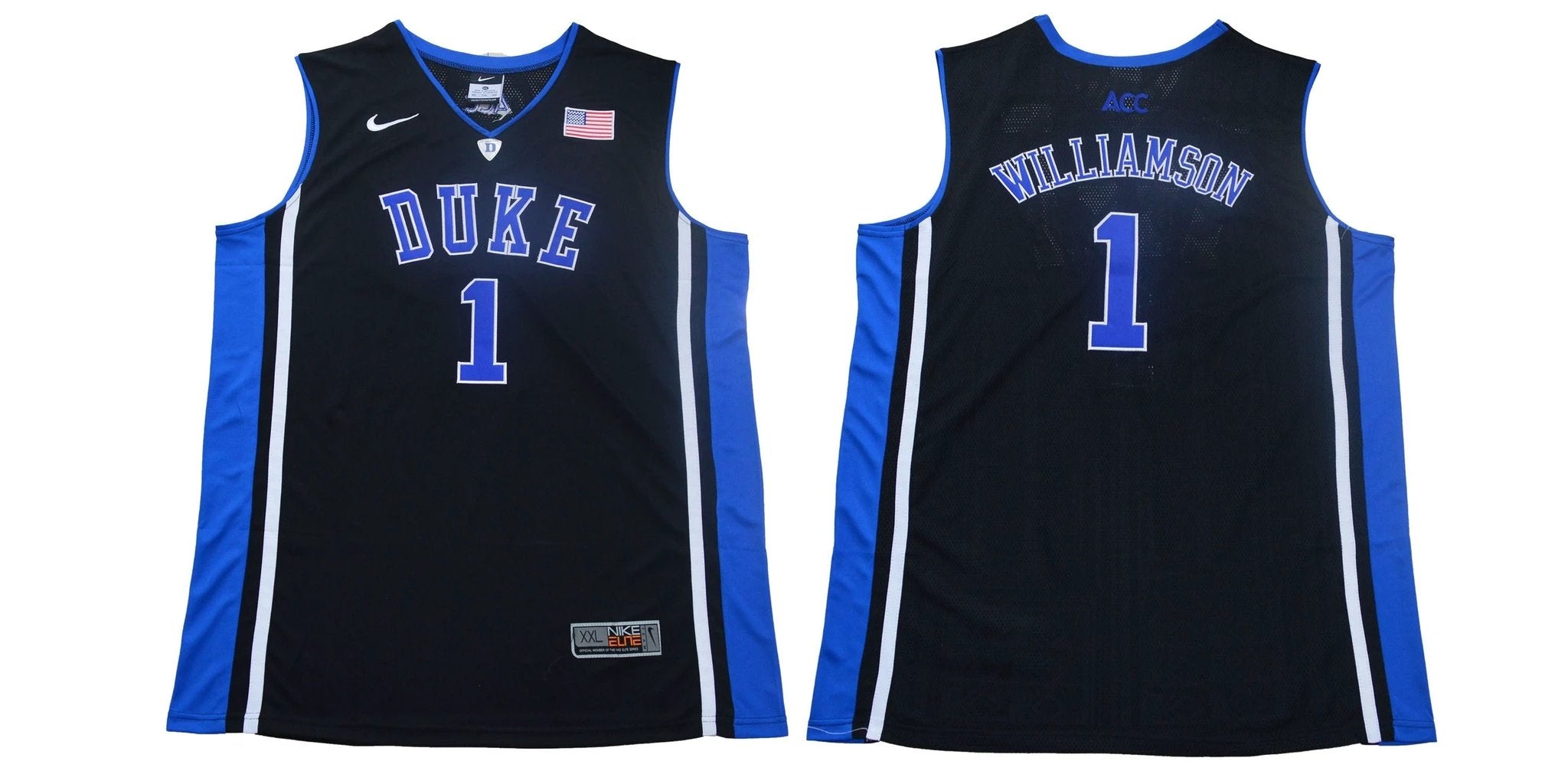 Duke Blue Devils #1 Williamson Basketball NCAA Basketball Jersey Black Elite by My store basketball