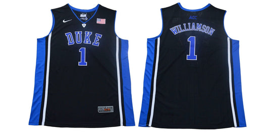 Duke Blue Devils #1 Williamson Basketball NCAA Basketball Jersey Black Elite by My store basketball