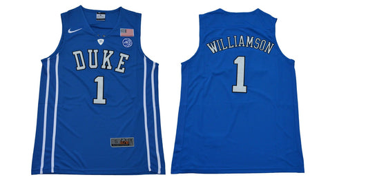 Duke Blue Devils #1 Williamson Basketball NCAA Basketball Jersey Blue by My store basketball