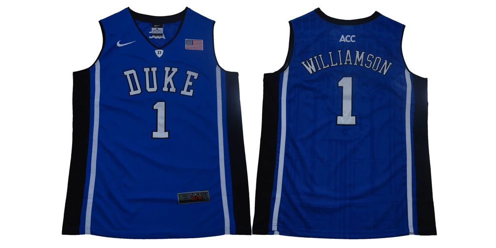 Duke Blue Devils #1 Williamson Basketball NCAA Basketball Jersey Blue Elite by My store basketball