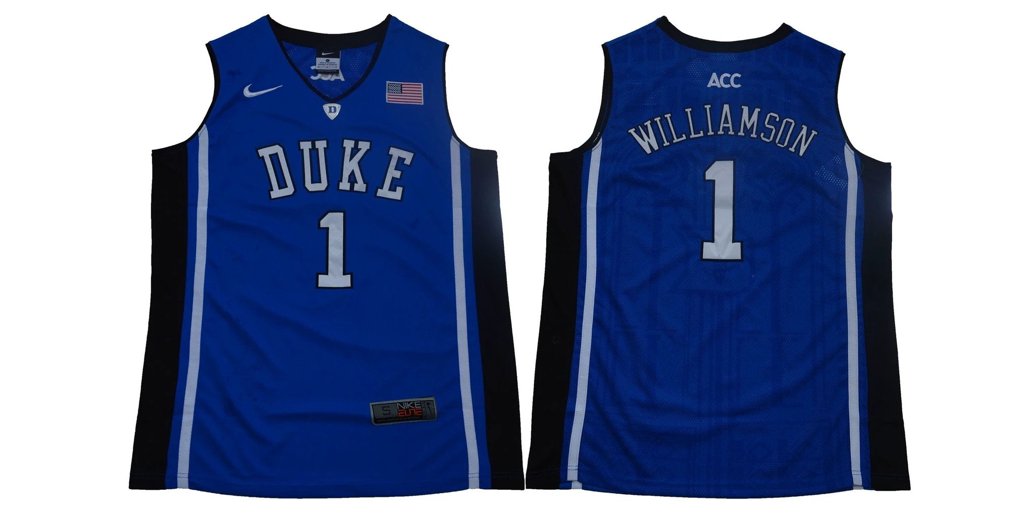 Duke Blue Devils #1 Williamson Basketball NCAA Basketball Jersey Blue Elite by My store basketball