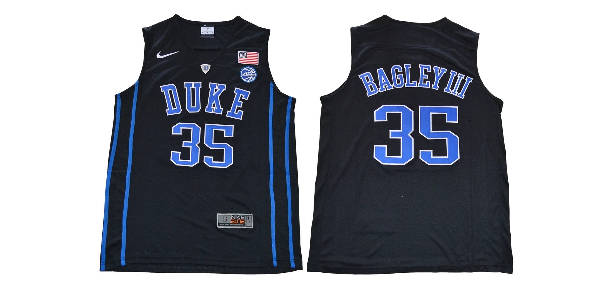 Duke Blue Devils #35 Bagley III Basketball NCAA Basketball Jersey Black by My store basketball