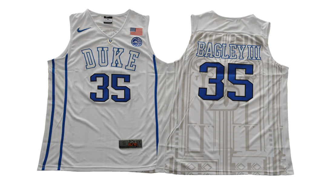 Duke Blue Devils #35 Bagley III Basketball NCAA Basketball Jersey White by My store basketball
