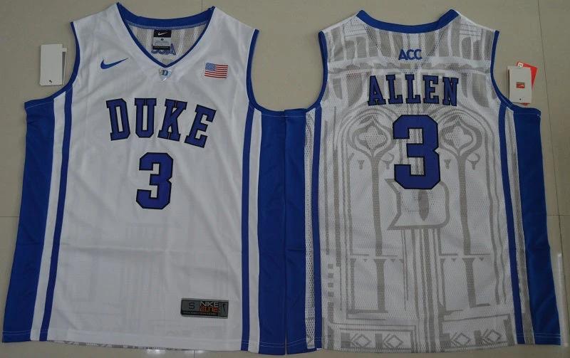 Duke Blue Devils #3 Garyson Allen Basketball NCAA Basketball Jersey White Elite by My store basketball