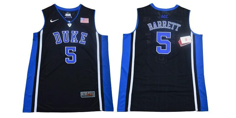 Duke Blue Devils #5 Barrett Basketball NCAA Basketball Jersey Black Elite by My store basketball