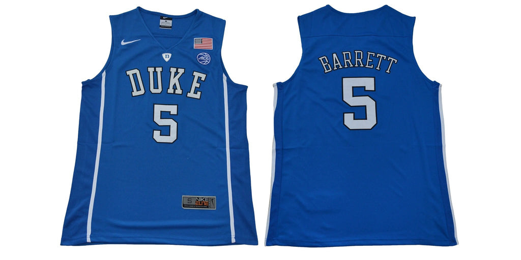 Duke Blue Devils #5 Barrett Basketball NCAA Basketball Jersey Blue by My store basketball