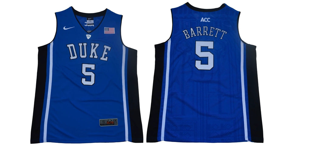 Duke Blue Devils #5 Barrett Basketball NCAA Basketball Jersey Blue Elite by My store basketball
