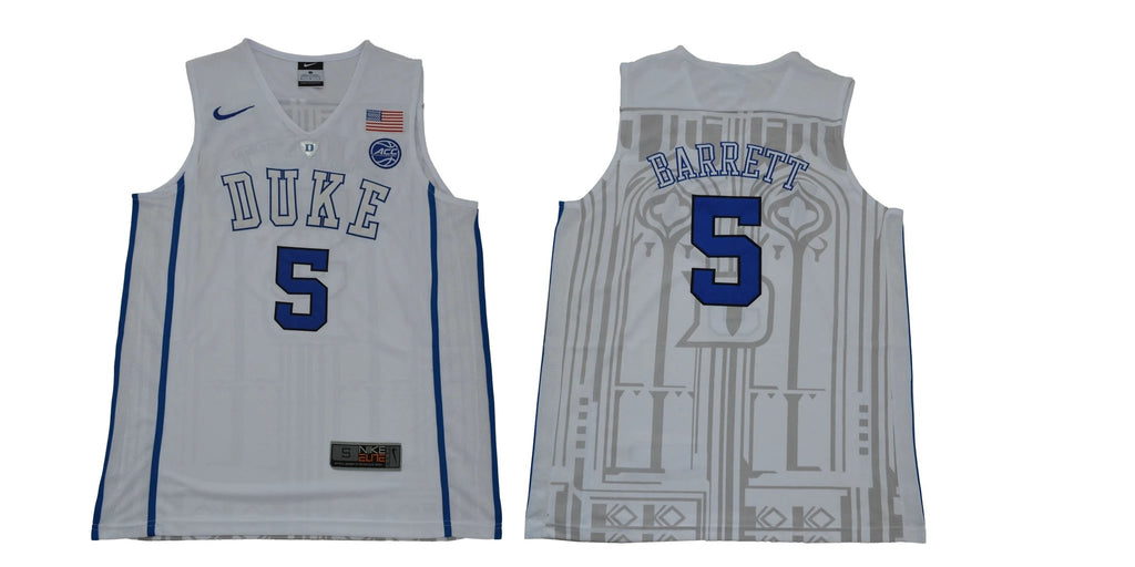 Duke Blue Devils #5 Barrett Basketball NCAA Basketball Jersey New White by My store basketball