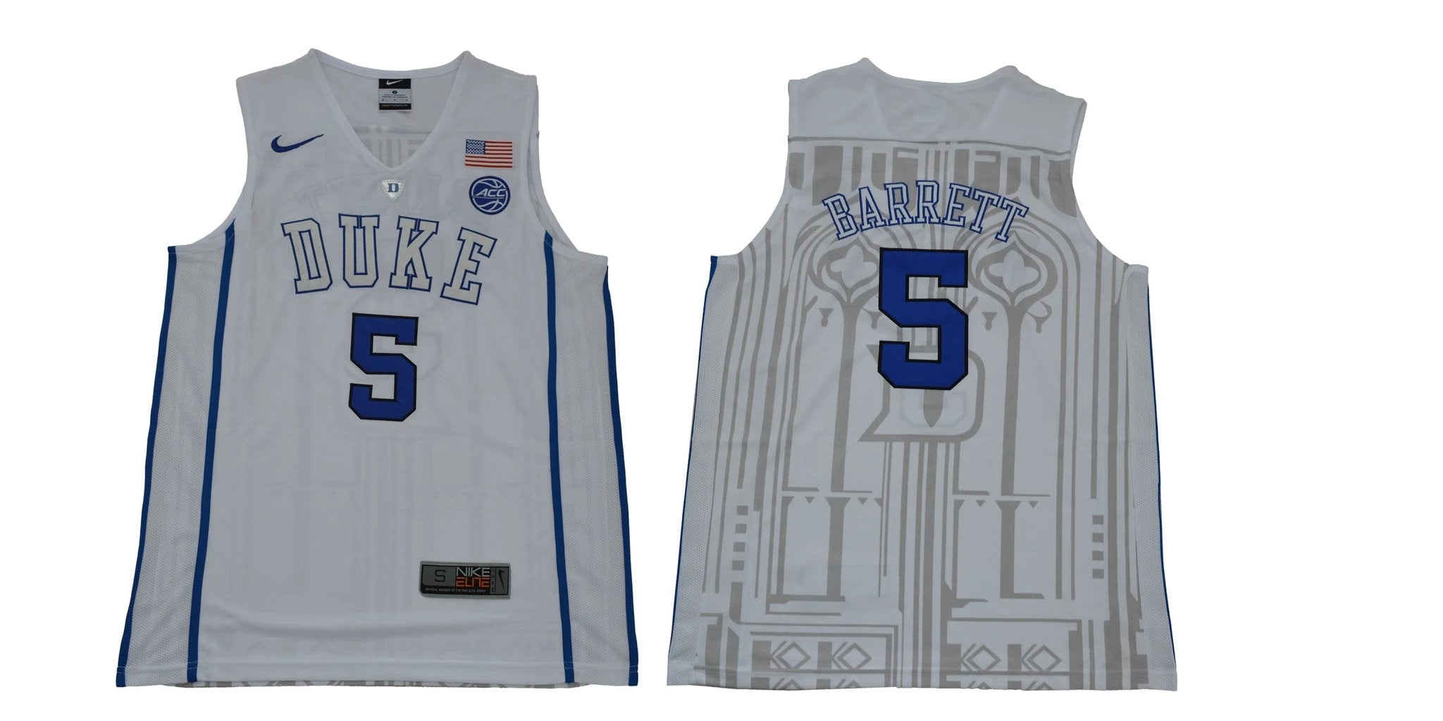 Duke Blue Devils #5 Barrett Basketball NCAA Basketball Jersey New White by My store basketball