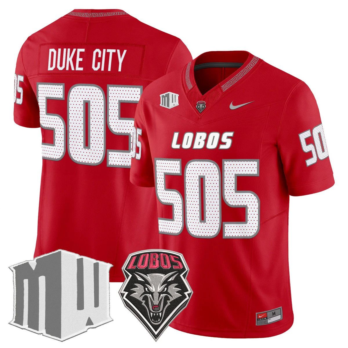 Duke City Jersey #505 New Mexico Lobos 2025 Vapor Limited Stitched Red by My Store NCAA Football Jerseys