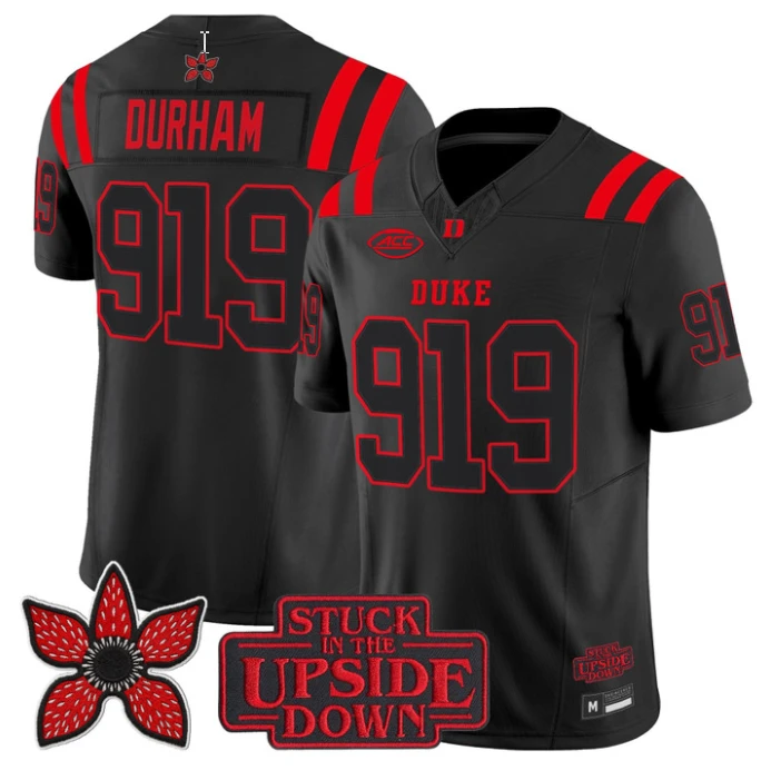 Durham Jersey #919 Duke Blue Devils Stranger Things Edition Stitched by NCAA Football Jersey