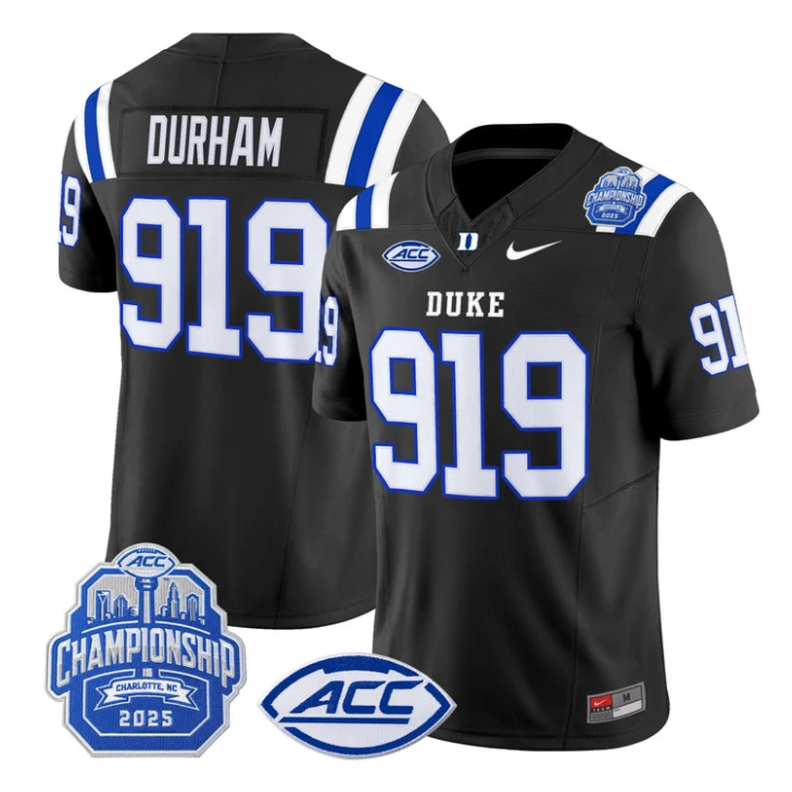 Durham Jersey #919 Duke Blue Devils 2025 ACC Championship Stitched by My Store NCAA Football Jerseys