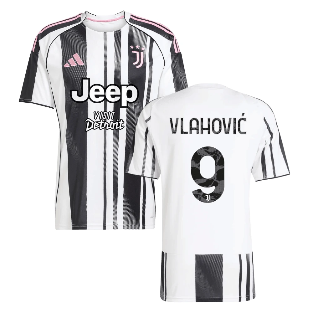 Dusan Vlahovic 9 Juventus 2025-26 Home Men Jersey – White by Soccer Jersey