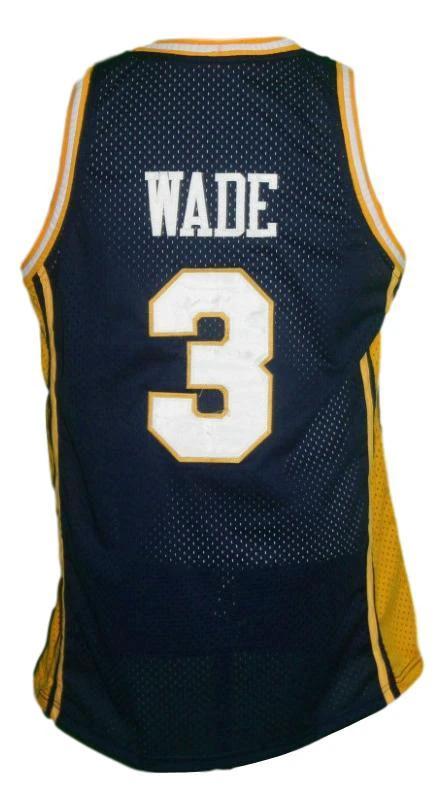 Dwyane Wade Jersey #3 Marquette College Basketball Navy Blue by My store basketball