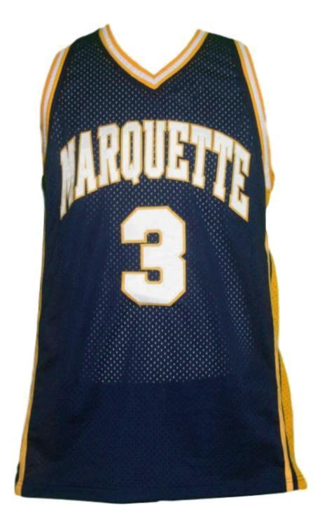 Dwyane Wade Jersey #3 Marquette College Basketball Navy Blue by My store basketball